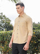 Thomas Scott Men Khaki Slim Fit Long Sleeves Spread Collar Filafil Casual Shirt
