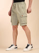 Thomas Scott Men Green Mid-Rise Straight Fit Above Knee Cotton Woven Cargo Shorts