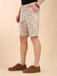 Thomas Scott Men Beige Mid-Rise Regular Fit Geometric Print Cotton Woven Chinos Shorts