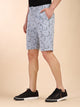 Thomas Scott Men Blue Mid-Rise Regular Fit Geometric Print Cotton Woven Chinos Shorts