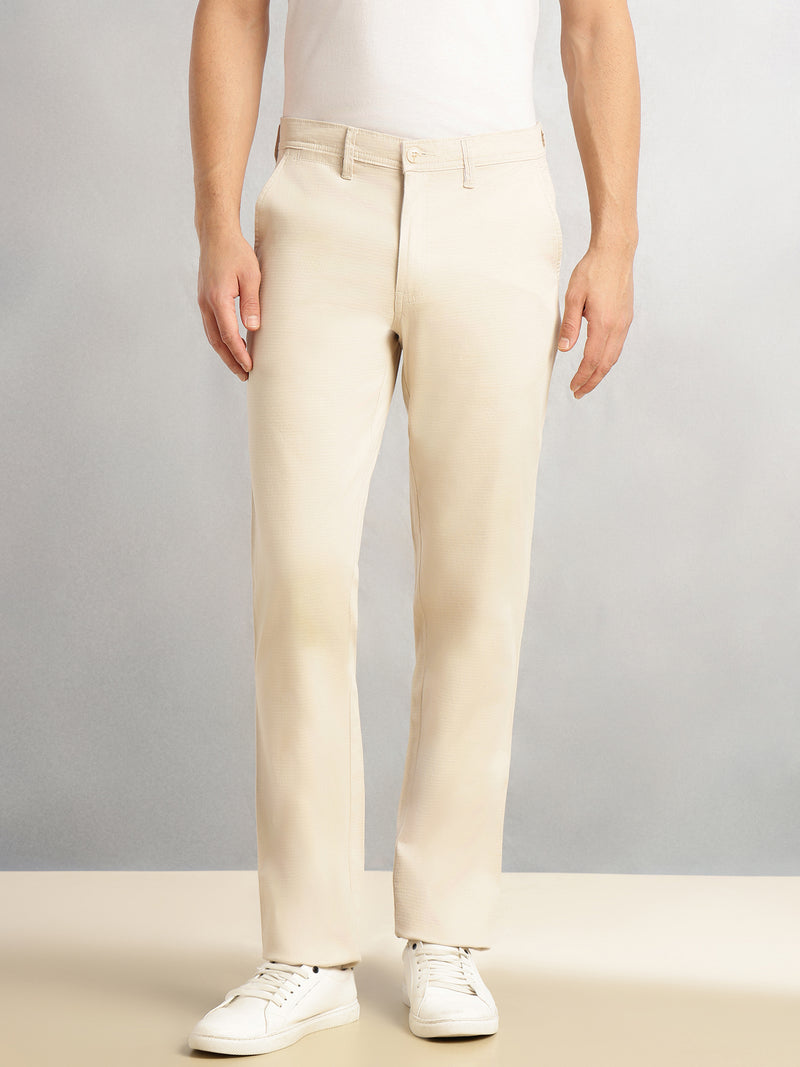 Thomas Scott Men Beige Cricket Club Collection Regular Fit Mid-Rise Solid Woven Trouser