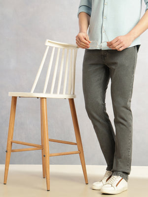 Thomas Scott Men Grey Cricket Club Collection Straight Fit Mid-Rise Faded 5 Pockets Stretchable Jeans