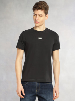 Thomas Scott Men Grey Cricket Club Collection Regular Fit Short Sleeves Round Neck Solid Knitted T-Shirt