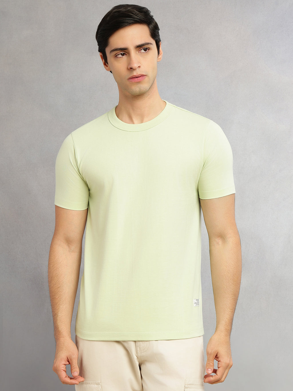 Thomas Scott Men Sea Green Cricket Club Collection Regular Fit Round Neck Short Sleeves Polycotton Solid Knitted T-shirt