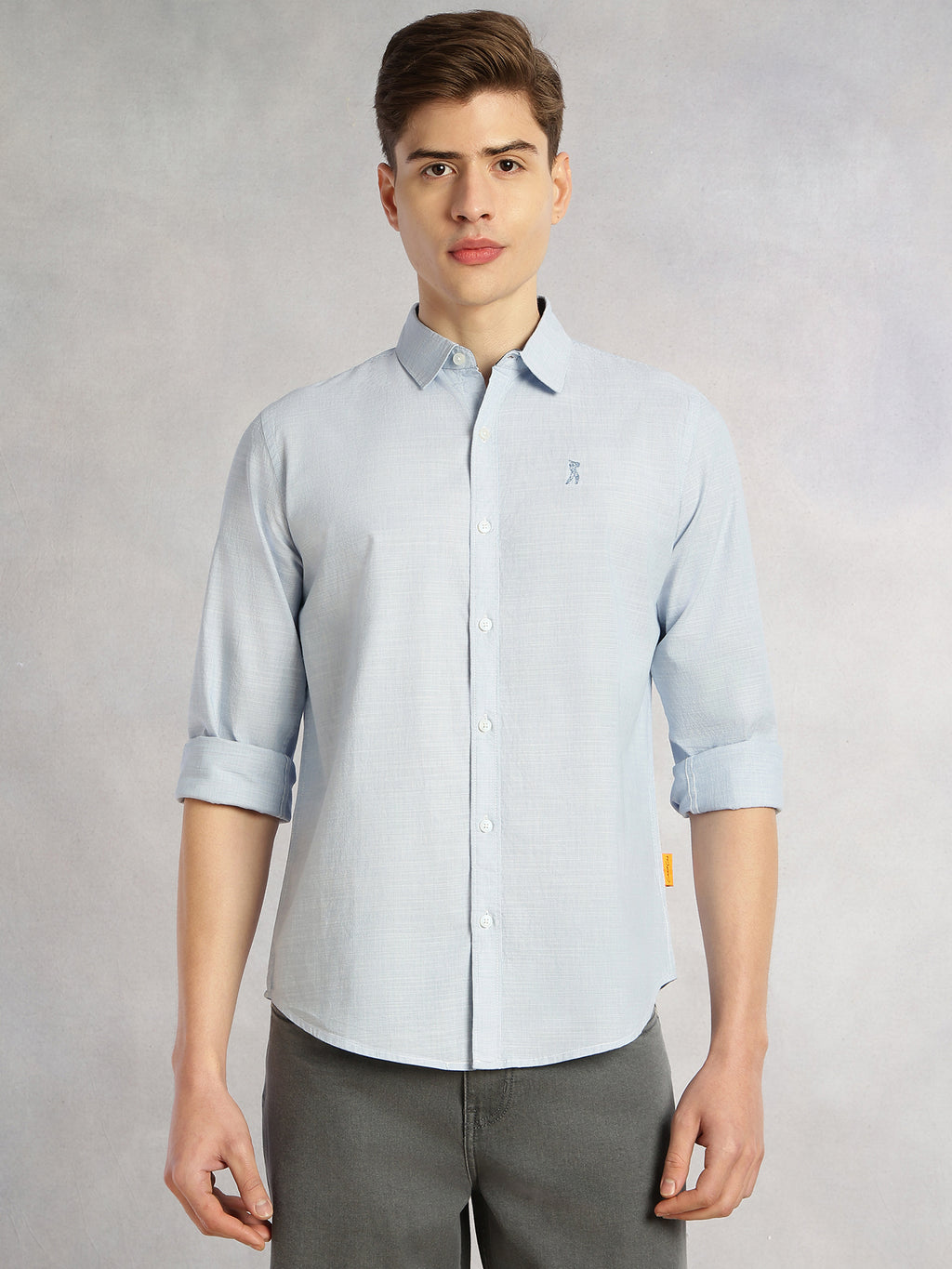 Thomas Scott Men Blue Cricket Club Collection Slim Fit Long Sleeves Spread Collar Pinstripe Cotton Linen Casual Shirt