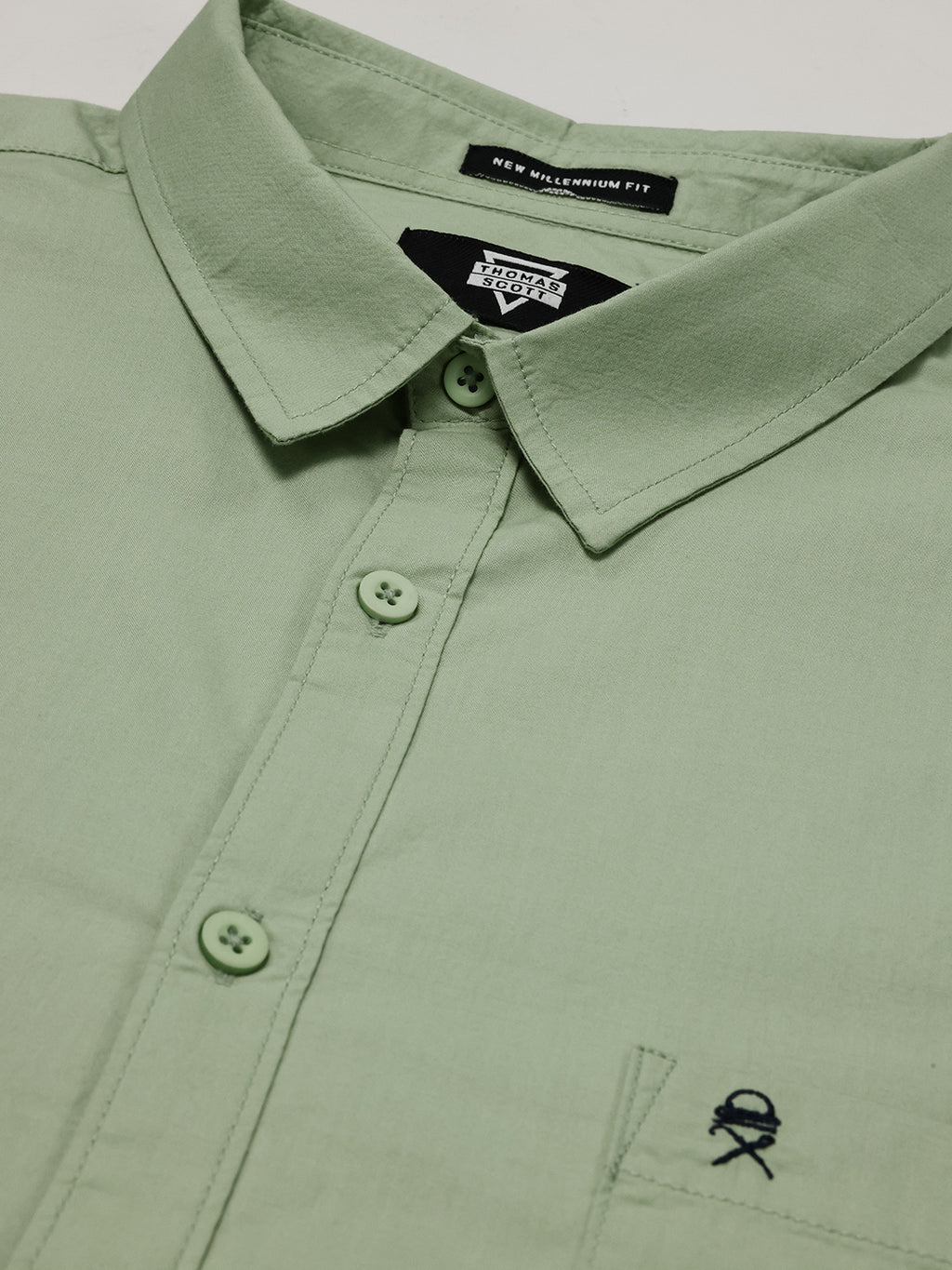 Thomas Scott Men Pista Cotton Casual Shirt Plus Size Regular Fit Spread Collar Long Sleeve
