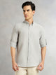 Thomas Scott Men Ice Slim Fit Long Sleeves Button-Down Collar Polyester Casual Shirt
