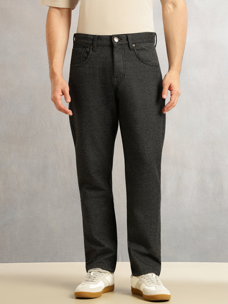 Thomas Scott Men Black Smart Slim Fit Dark Shade 4-Way Stretch Performance Jeans
