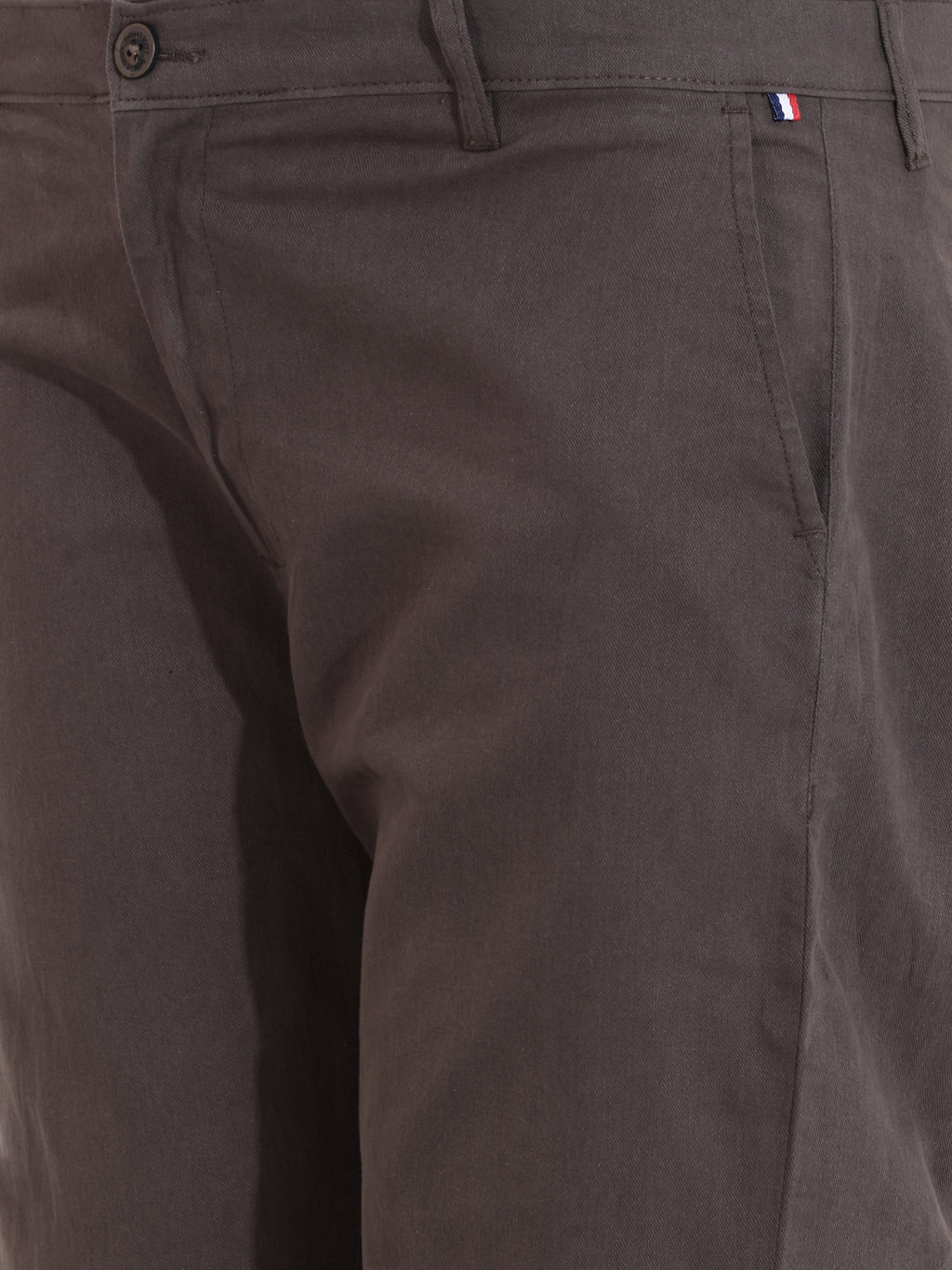 Thomas Scott Men Charcoal Plus Size Regular Fit Mid-Rise Solid Cotton Woven Chinos Trouser