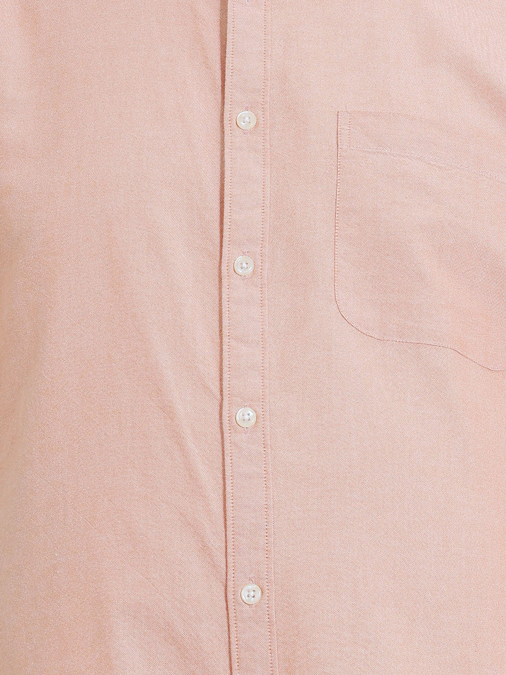 Thomas Scott Men Premium Orange Plus Size Regular Fit Long Sleeves Button-Down Collar Solid Cotton Casual Shirt