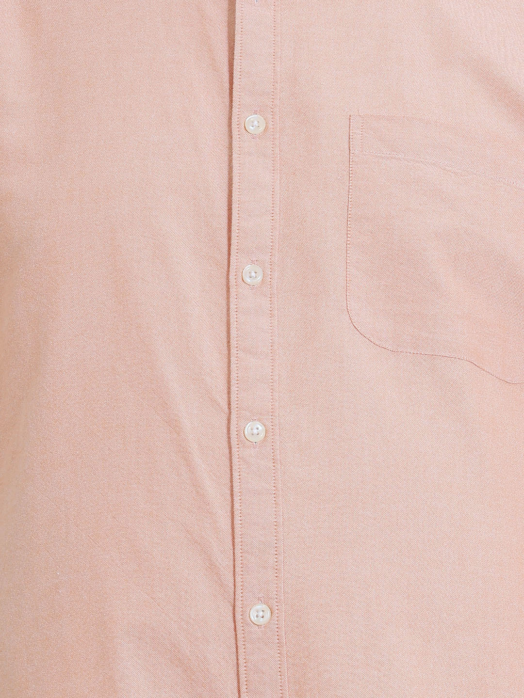 Thomas Scott Men Premium Orange Plus Size Regular Fit Long Sleeves Button-Down Collar Solid Cotton Casual Shirt
