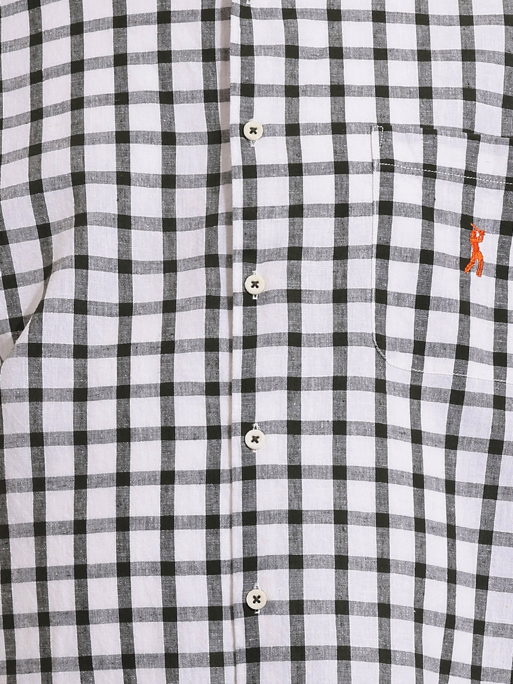 Thomas Scott Men Premium Green Plus Size Regular Fit Long Sleeves Button Down Collar Gingham Checks Cotton Linen Casual Shirt