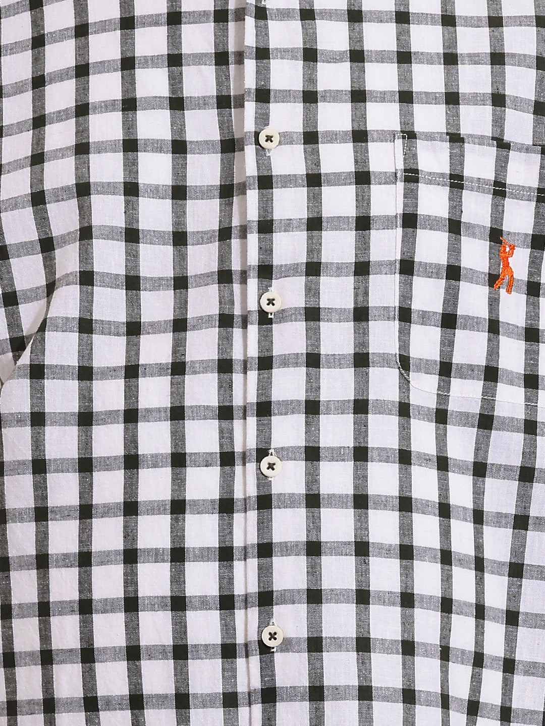 Thomas Scott Men Premium Green Plus Size Regular Fit Long Sleeves Button Down Collar Gingham Checks Cotton Linen Casual Shirt