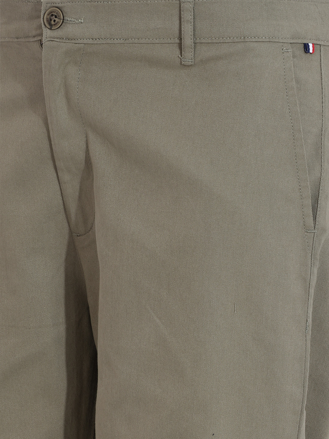 Thomas Scott Men Olive1 Plus Size Regular Fit Mid-Rise Solid Cotton Woven Chinos Trouser