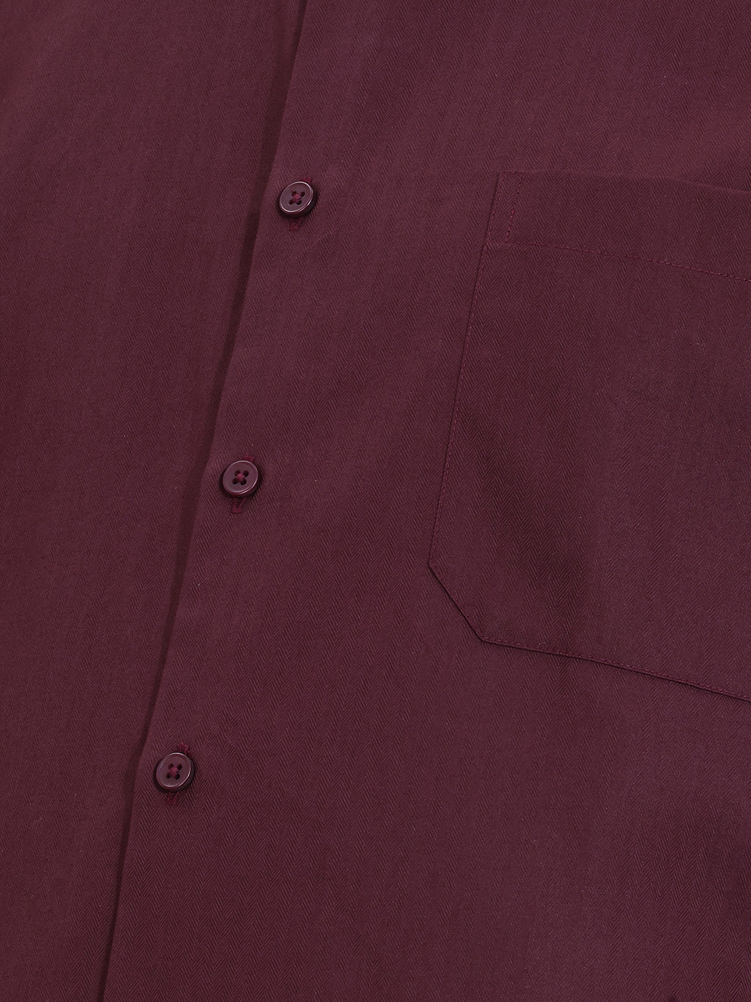 Thomas Scott Men Premium Maroon Plus Size Regular Fit Long Sleeves Spread Collar Textured Cotton Formal Shirt