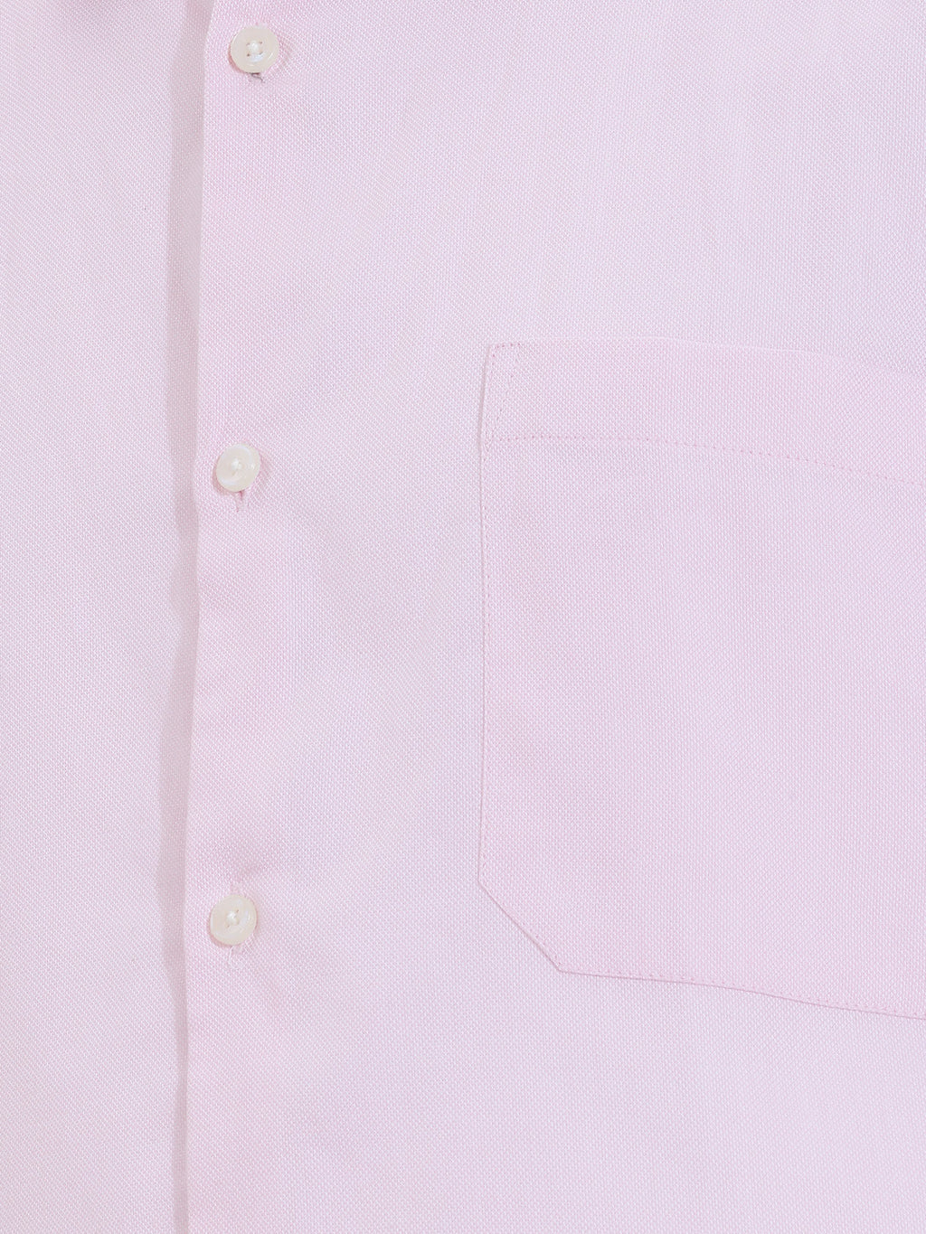 Pink Plus Size Smart Long Sleeves Regular Fit Spread Collar Solid 100% Cotton Formal Shirt For Men