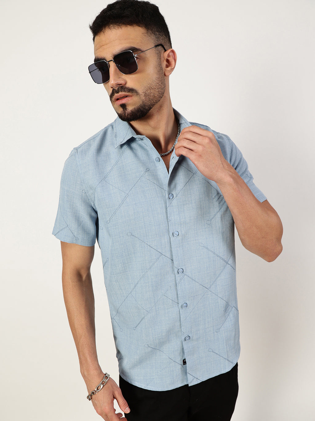 Thomas Scott Men Premium Slim Fit Opaque Casual Shirt
