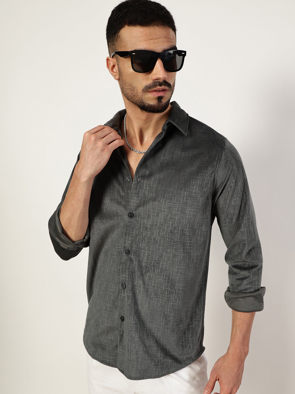 Thomas Scott Men Premium Slim Fit Opaque Casual Shirt