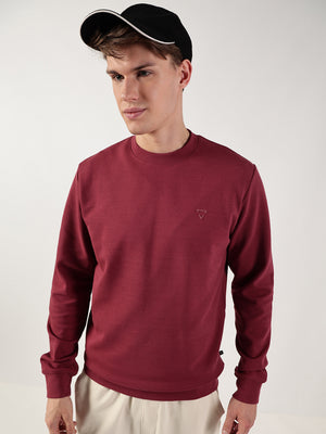 Thomas Scott Men Anti Odour Solid Round Neck Pullover Sweatshirt