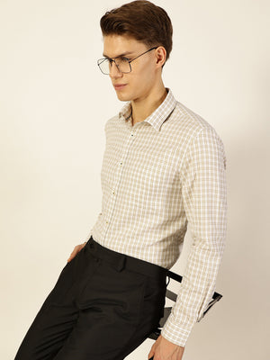 Thomas Scott Men Smart Shepherd Checks Opaque Checked Formal Shirt