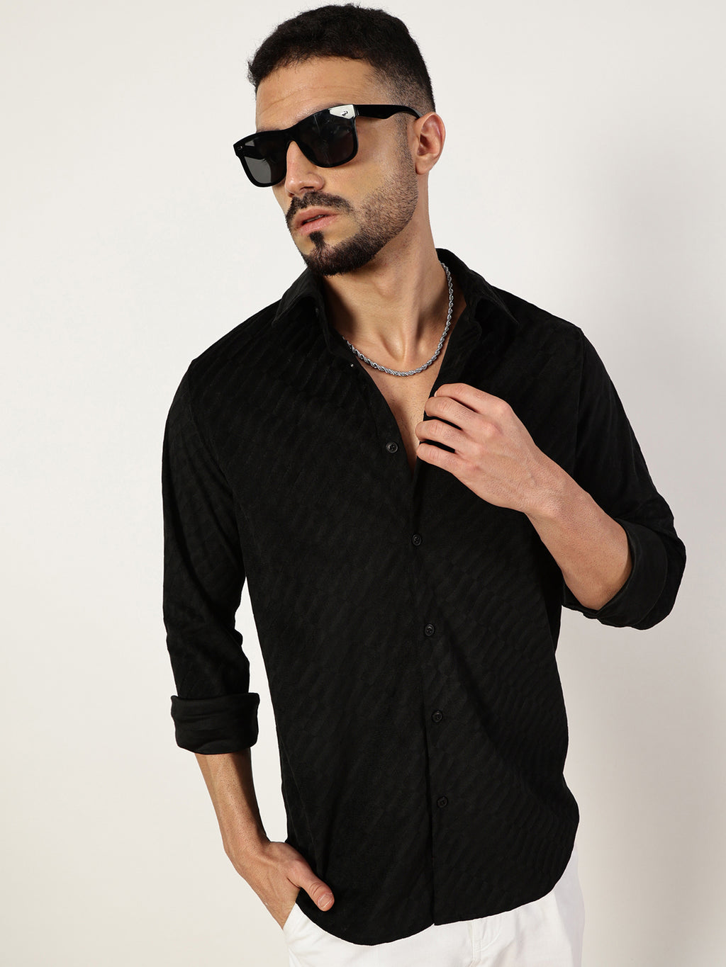Thomas Scott Men Premium Slim Fit Opaque Casual Shirt