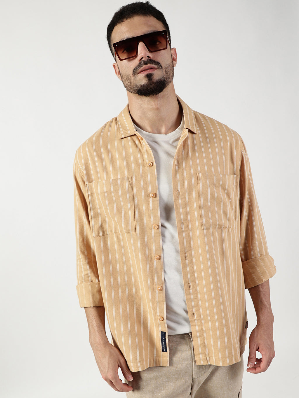 Thomas Scott Men Premium Slim Fit Opaque Striped Casual Shirt