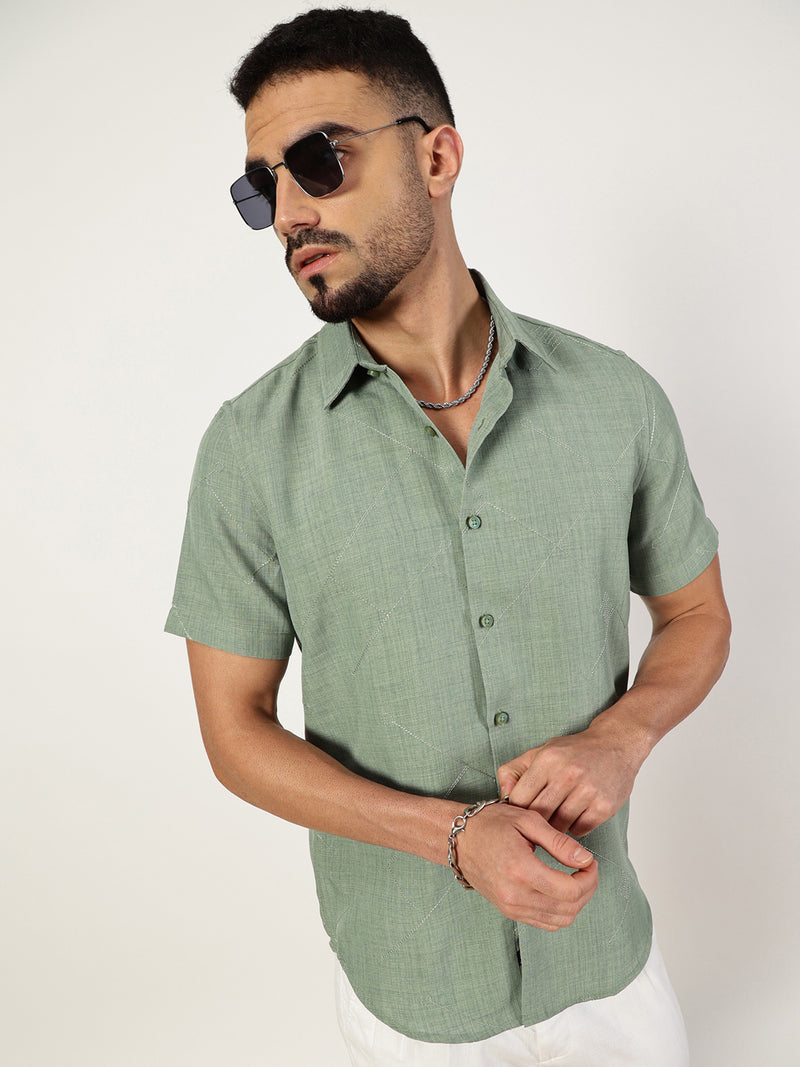 Thomas Scott Men Premium Slim Fit Opaque Casual Shirt
