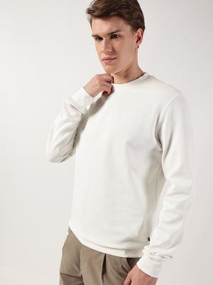 Thomas Scott Men Anti Odour Solid Round Neck Pullover Sweatshirt