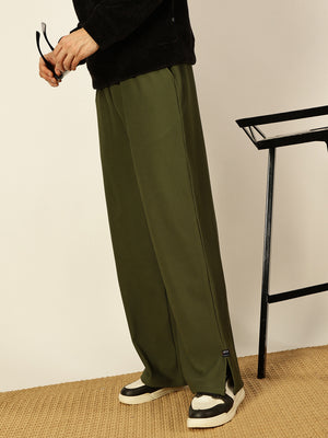 Thomas Scott Men Mid-Rise Loose Fit Parallel Trousers