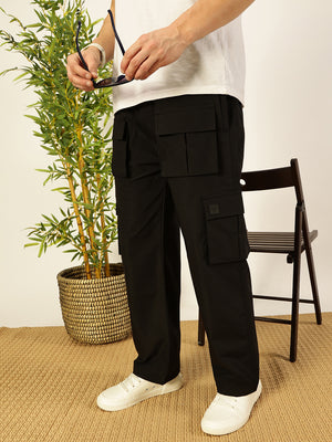 Thomas Scott Men Smart Loose Fit Wrinkle Free Cargos Trousers
