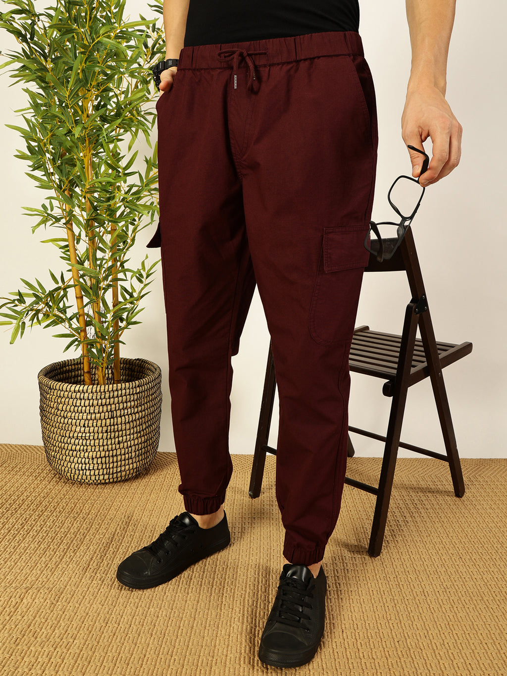 Thomas Scott Men Smart Slim Fit Cargos Trousers