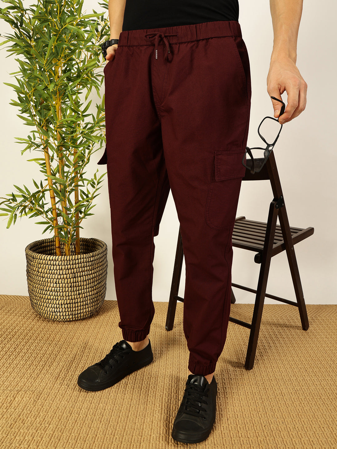 Thomas Scott Men Smart Slim Fit Cargos Trousers