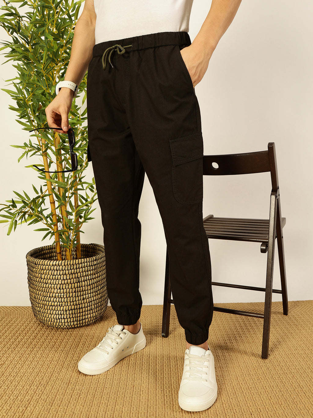 Thomas Scott Men Smart Slim Fit Cargos Trousers