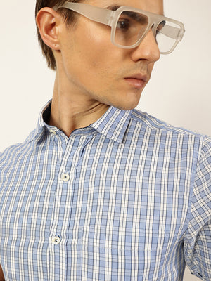 Thomas Scott Men Smart Tartan Checks Opaque Checked Formal Shirt