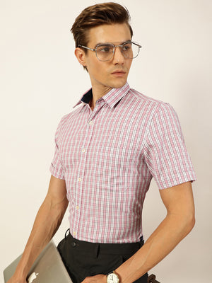 Thomas Scott Men Smart Tartan Checks Opaque Checked Formal Shirt