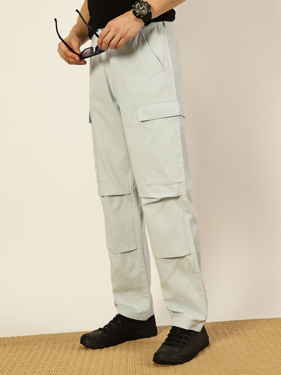 Thomas Scott Men Classic Straight Fit Cargos Trousers