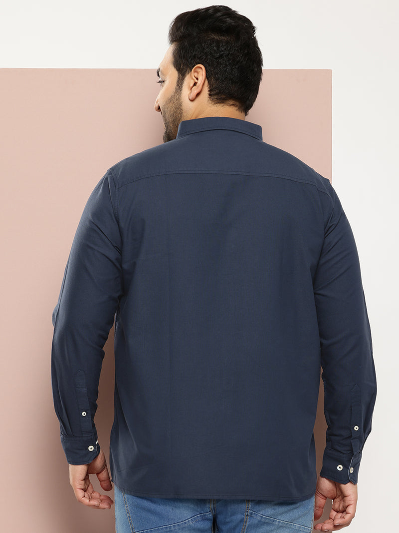 Thomas Scott Men Plus Size Relaxed Pure Cotton Casual Shirt