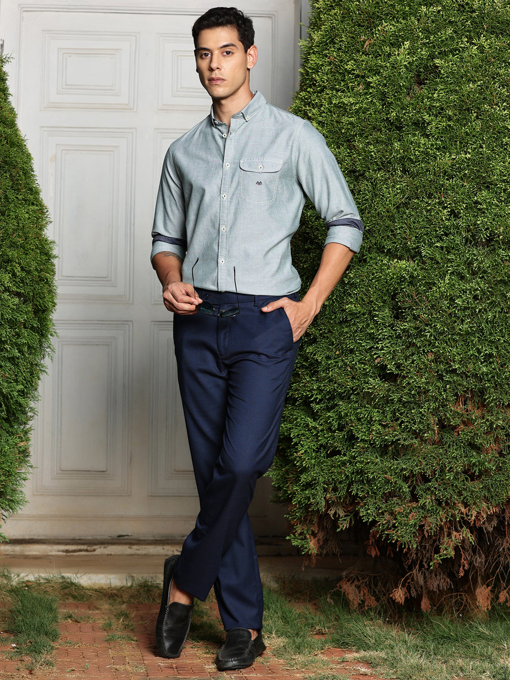 Thomas Scott Men Premium Button-Down Collar Semiformal Shirt