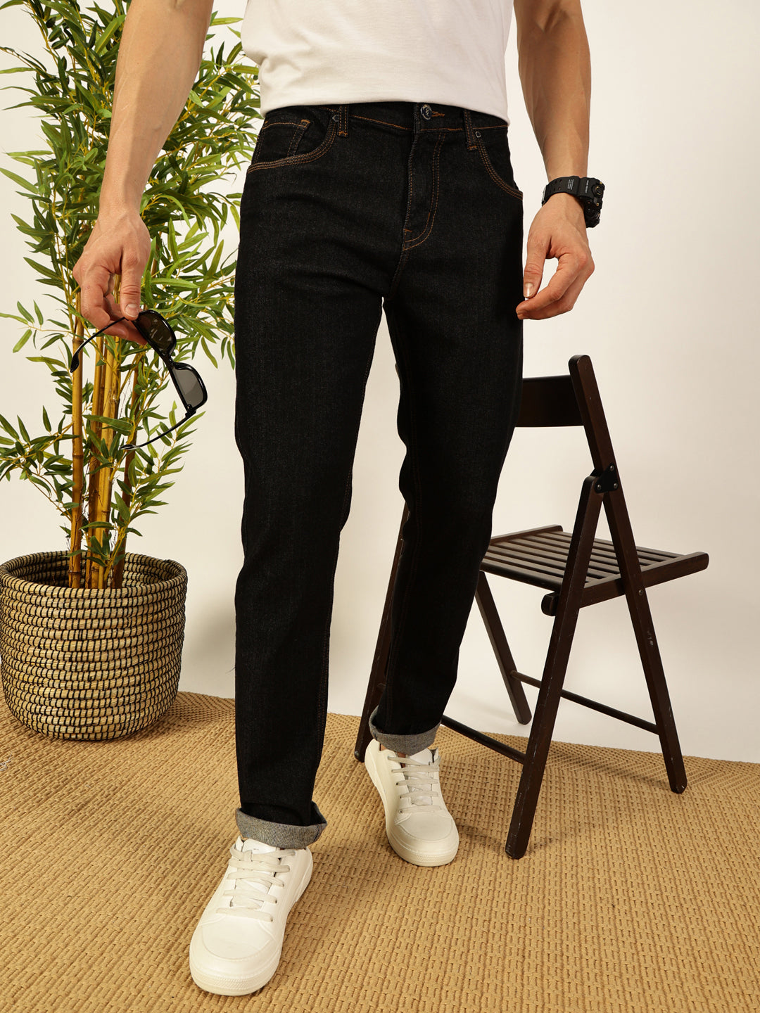 Thomas Scott Men Smart Slim Fit Mid-Rise Stretchable Jeans