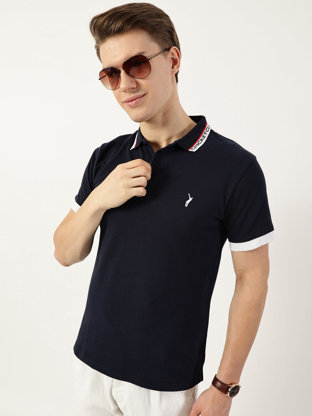 Thomas Scott Men Navy Polo Collar T-shirt