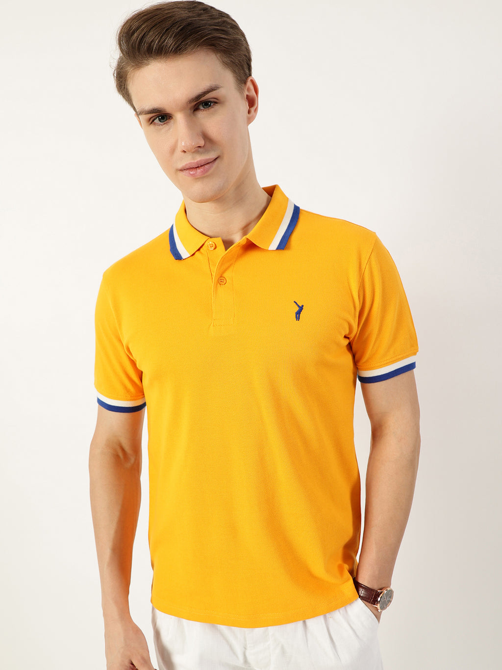 Thomas Scott Men Yellow Polo Collar T-shirt