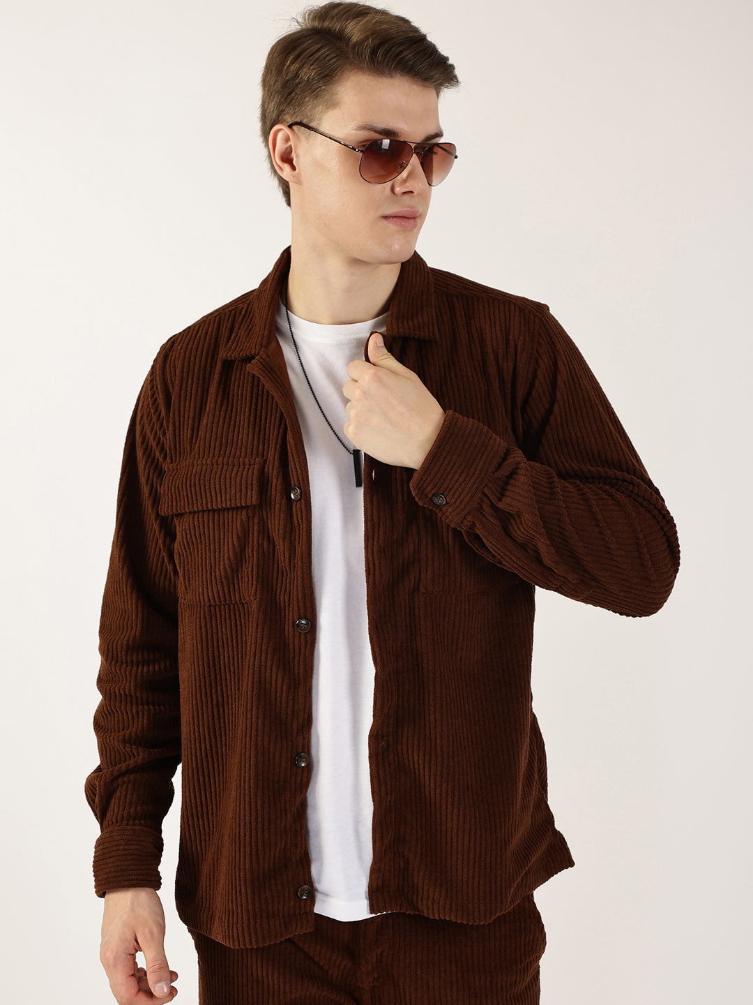 Thomas Scott Men Brown Premium Opaque Casual Shirt