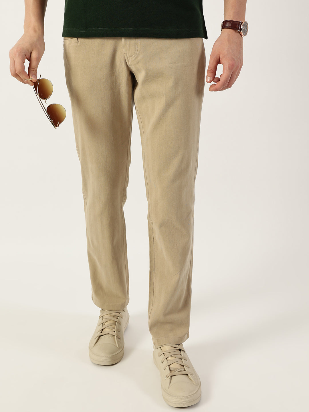 Thomas Scott Men Fawn Smart Easy Wash Chinos Trousers