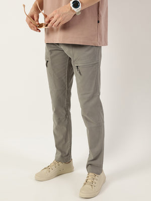 Thomas Scott Men Grey Smart Easy Wash Regular Fit Mid-Rise Cargos
