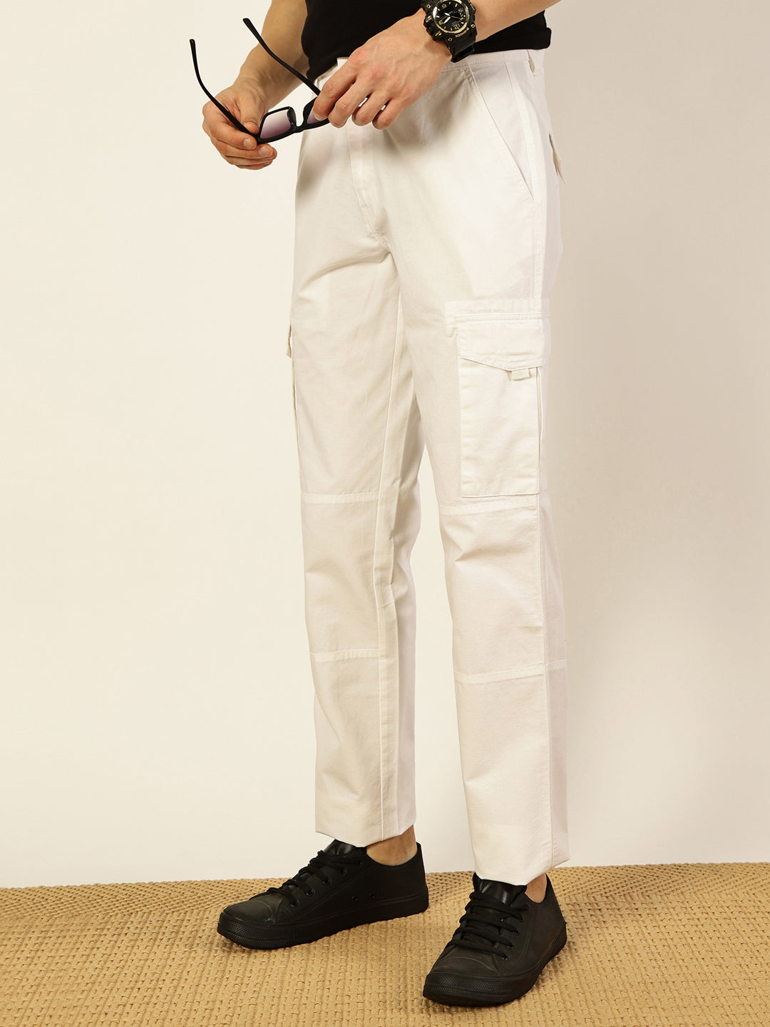 Thomas Scott Men Smart Straight Fit Easy Wash Cargo Trouser