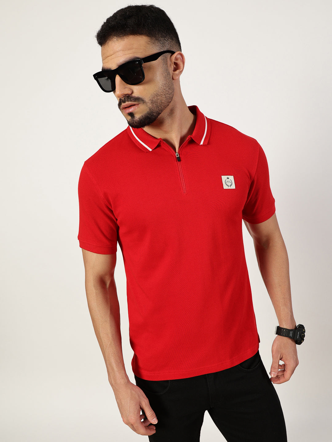 Thomas Scott Men Red Polo Collar T-shirt