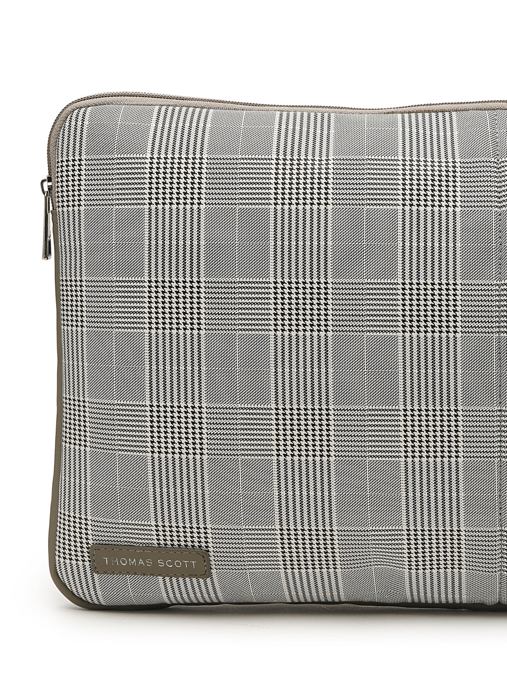 Thomas Scott Men Checked PU Laptop Sleeve Bag