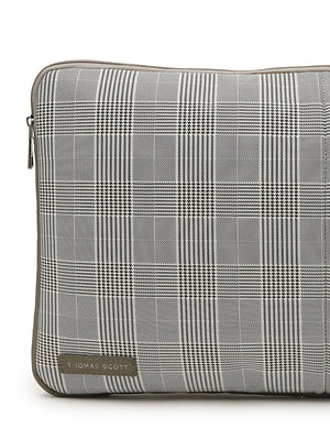 Thomas Scott Men Checked PU Laptop Sleeve Bag