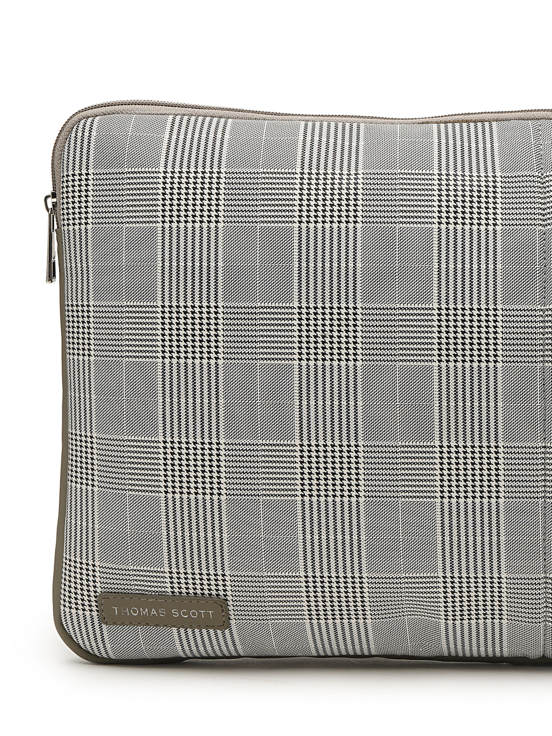 Thomas Scott Men Checked PU Laptop Sleeve Bag
