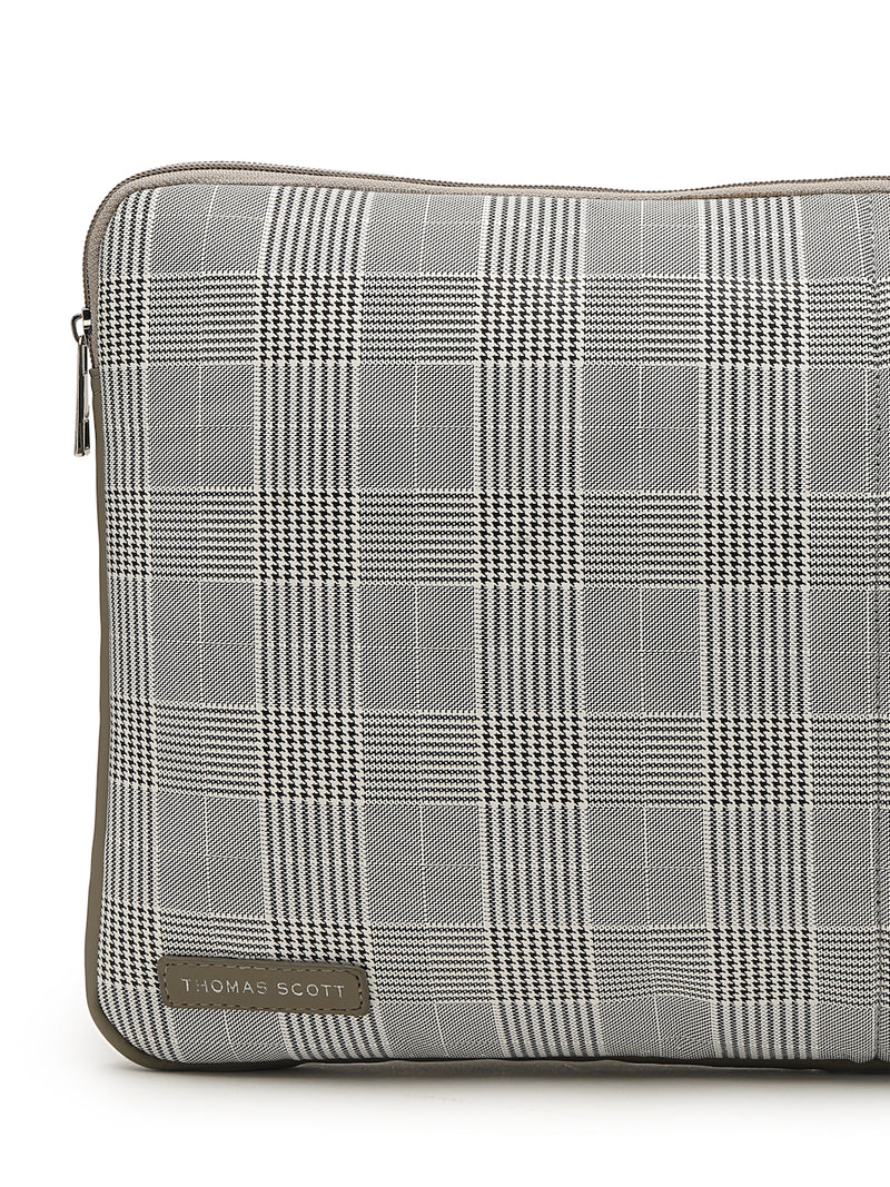 Thomas Scott Men Checked PU Laptop Sleeve Bag